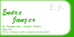 endre janzer business card